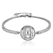 Taraash 925 Sterling Silver CZ Round Shape Bangle For Women | Openable Kada - Taraash