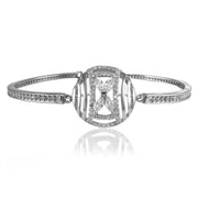 Taraash 925 Sterling Silver CZ Round Shape Bangle For Women | Openable Kada - Taraash