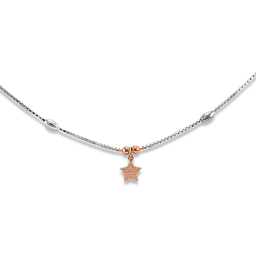 Taraash 925 Sterling Silver Cz Star Anklet For Women - Taraash