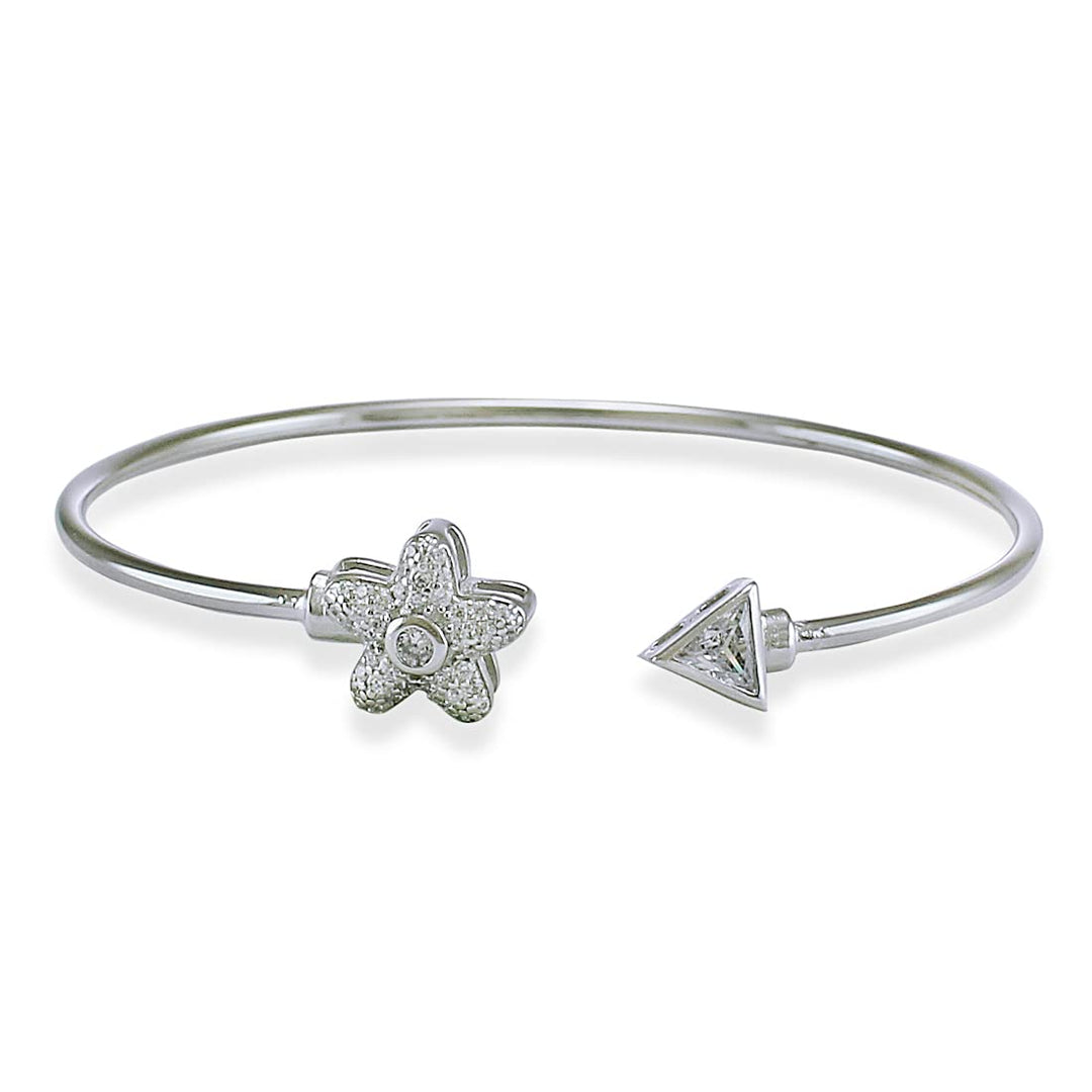 Taraash 925 Sterling Silver CZ Star Bangle For Women - Taraash