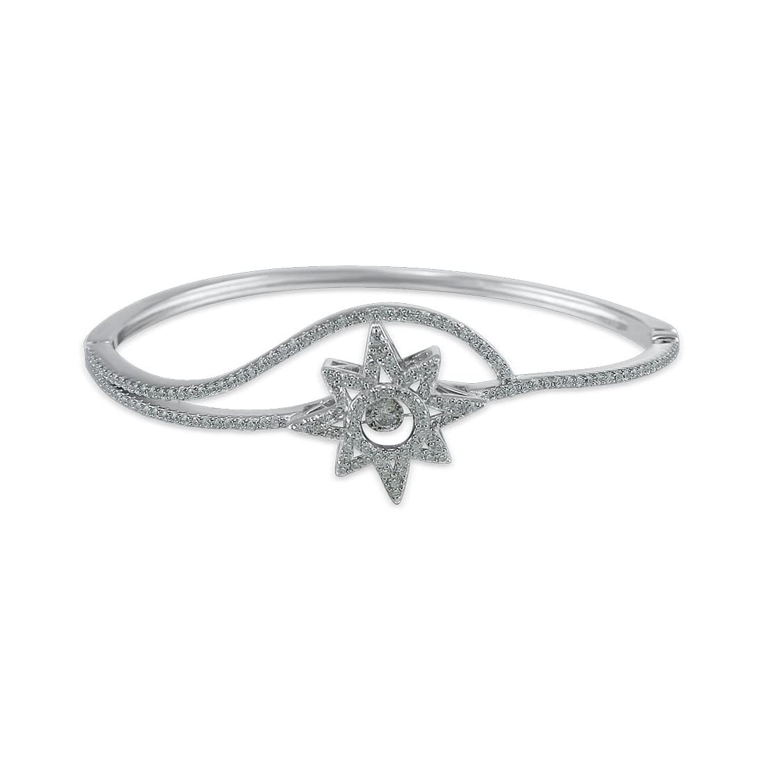 Taraash 925 Sterling Silver CZ Star Bangle For Women - Taraash