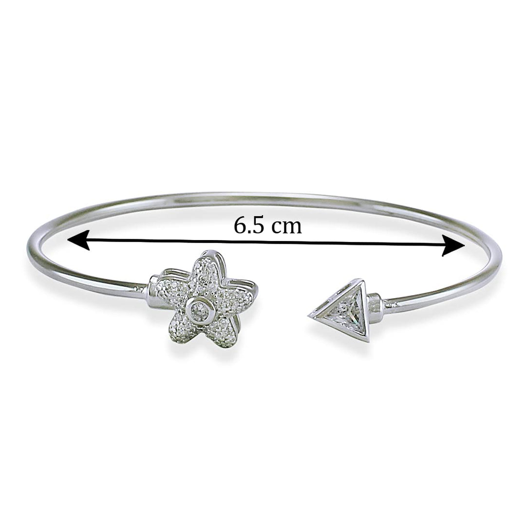 Taraash 925 Sterling Silver CZ Star Bangle For Women - Taraash
