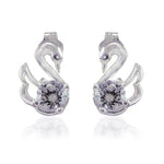 Load image into Gallery viewer, Taraash 925 Sterling Silver CZ Swan Stud Earrings For Women - Taraash