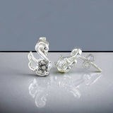 Taraash 925 Sterling Silver CZ Swan Stud Earrings For Women - Taraash