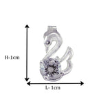 Taraash 925 Sterling Silver CZ Swan Stud Earrings For Women - Taraash