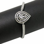 Load image into Gallery viewer, Taraash 925 Sterling Silver CZ Tear Drop Shape Bangle For Women | Openable Kada - Taraash