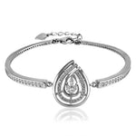 Load image into Gallery viewer, Taraash 925 Sterling Silver CZ Tear Drop Shape Bangle For Women | Openable Kada - Taraash