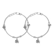 Taraash 925 Sterling Silver Dangling Elephant Charm Anklet For Girls - Taraash