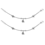Taraash 925 Sterling Silver Dangling Elephant Charm Anklet For Girls - Taraash