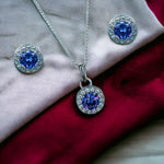 Load image into Gallery viewer, Taraash 925 Sterling Silver Dark Blue CZ Jewellery Set For Women - Taraash