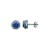 Taraash 925 Sterling Silver Dark Blue Cz Stud Earring For Women - Taraash