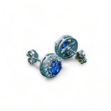 Taraash 925 Sterling Silver Dark Blue Cz Stud Earring For Women - Taraash