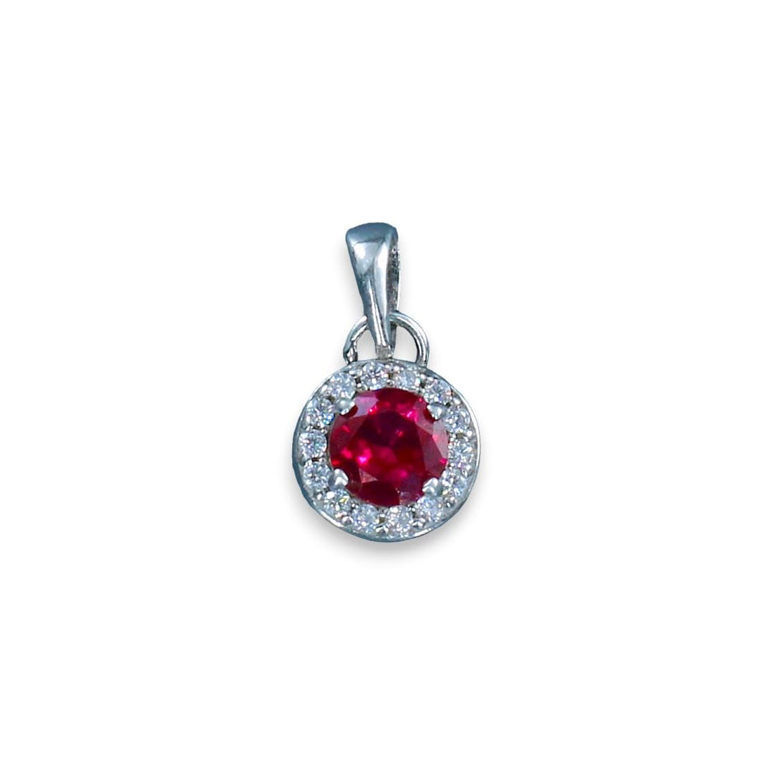 Taraash 925 Sterling Silver Dark Pink CZ Jewellery Set For Women - Taraash