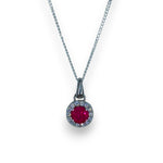 Load image into Gallery viewer, Taraash 925 Sterling Silver Dark Pink CZ Pendant Chain For Women - Taraash