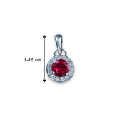 Taraash 925 Sterling Silver Dark Pink CZ Pendant For Women - Taraash