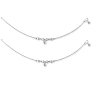 Taraash 925 Sterling Silver Designer Beads Anklet For Women - Taraash