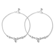 Taraash 925 Sterling Silver Designer Beads Anklet For Women - Taraash