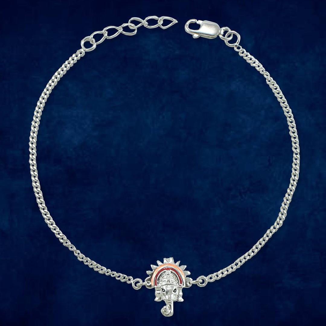 Taraash 925 Sterling Silver Divine Ganesha Rakhi For Brother - Taraash