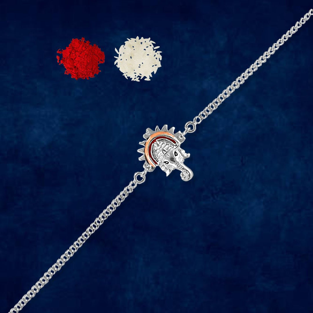 Taraash 925 Sterling Silver Divine Ganesha Rakhi For Brother - Taraash