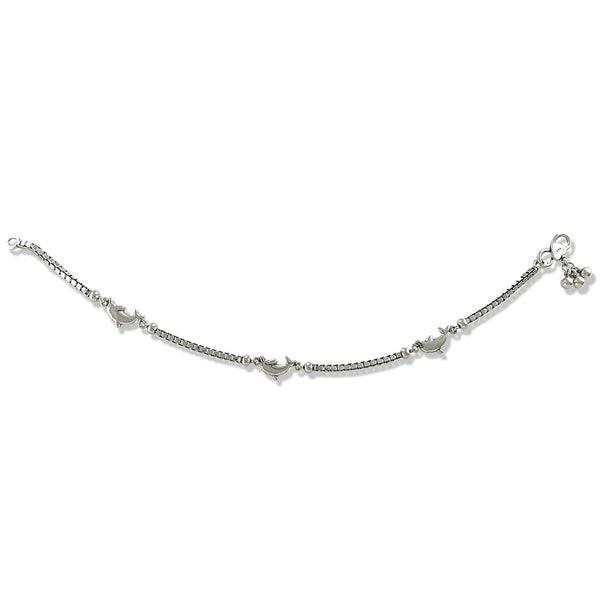 Taraash 925 Sterling Silver Dolphin Antique 1 Piece Anklet For Women - Taraash