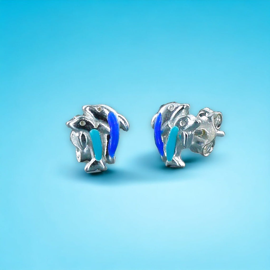 Taraash 925 Sterling Silver Dolphin Stud Earrings For Kids