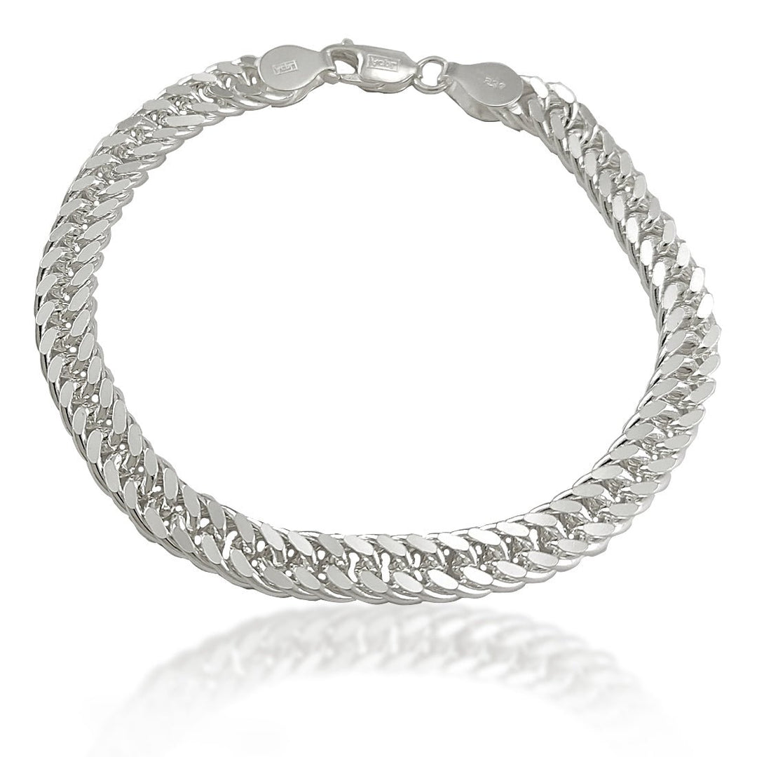 Taraash 925 sterling silver double curb chain bracelet for men - Taraash