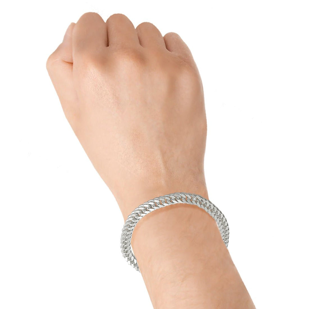 Taraash 925 sterling silver double curb chain bracelet for men - Taraash