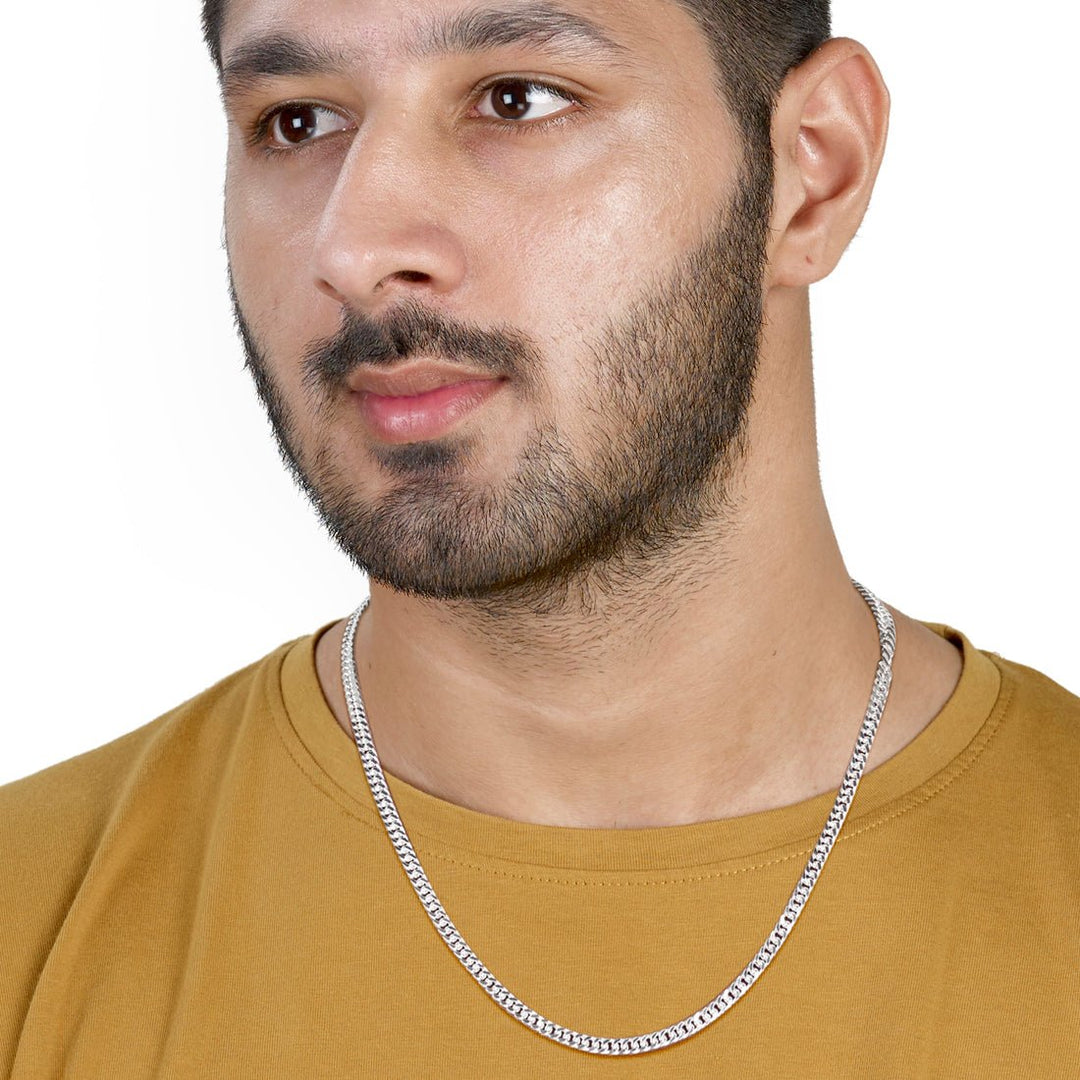 Taraash 925 Sterling Silver Double Curb Chain For Men ADCD10020IN - Taraash