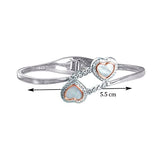 Taraash 925 Sterling Silver Double Heart Bangle For Women - Taraash