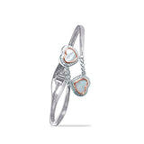 Taraash 925 Sterling Silver Double Heart Bangle For Women - Taraash