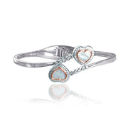 Taraash 925 Sterling Silver Double Heart Bangle For Women - Taraash