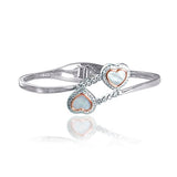 Taraash 925 Sterling Silver Double Heart Bangle For Women - Taraash