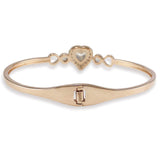 Taraash 925 Sterling Silver Double Heart CZ Bangle For Women - Taraash