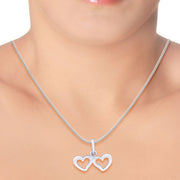 Taraash 925 Sterling Silver Double Heart Pendant For Women COMBO PD 66 - Taraash