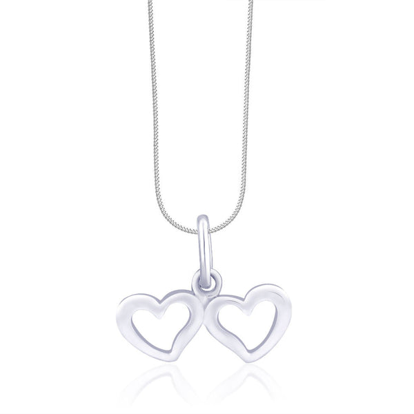 Taraash 925 Sterling Silver Double Heart Pendant For Women COMBO PD 66 - Taraash