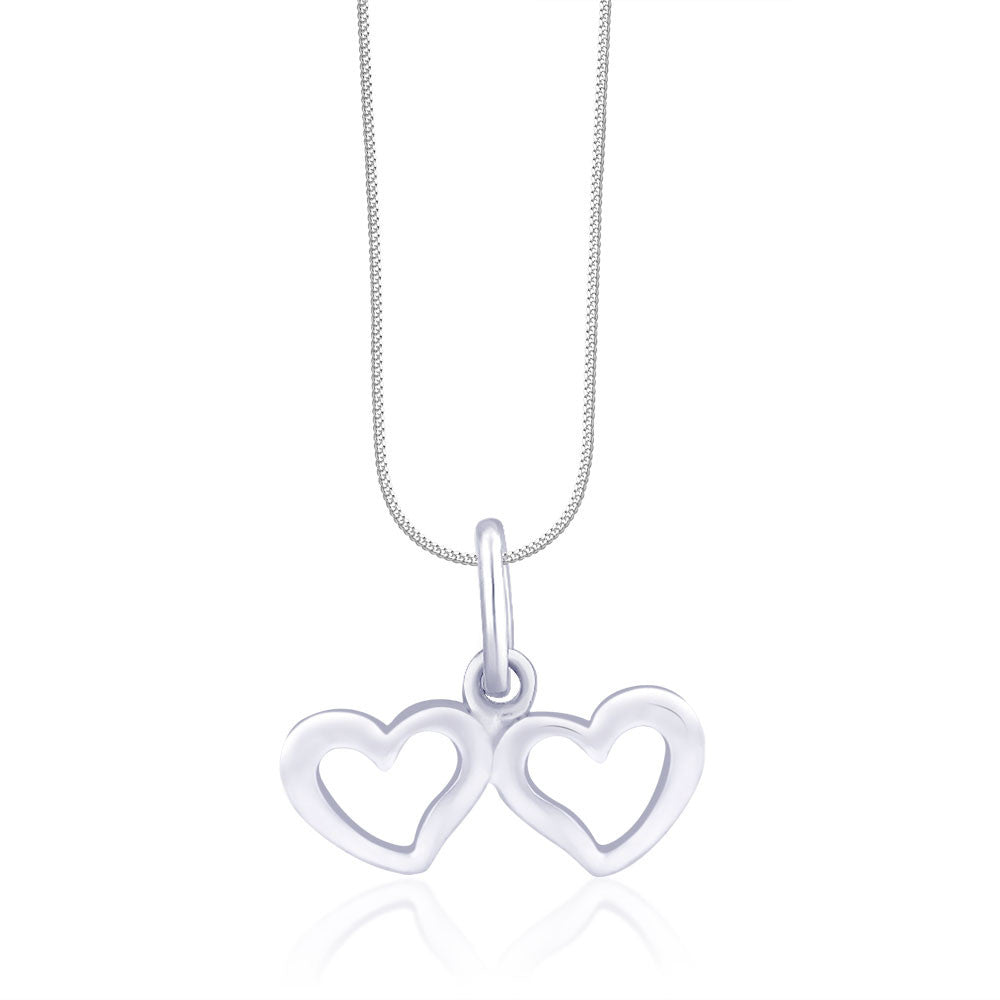 Taraash 925 Sterling Silver Double Heart Pendant For Women COMBO PD 66 - Taraash