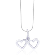 Taraash 925 Sterling Silver Double Heart Pendant For Women COMBO PD 66 - Taraash