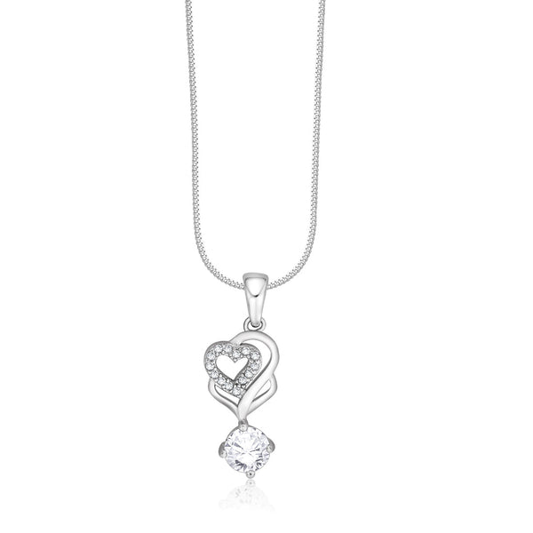 Taraash 925 Sterling Silver Double Heart Shape Combo Pendant With Chain For Women COMBO PDCH 168 - Taraash