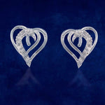 Load image into Gallery viewer, Taraash 925 Sterling Silver Double Heart Stud Earrings For Women - Taraash

