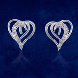 Taraash 925 Sterling Silver Double Heart Stud Earrings For Women - Taraash