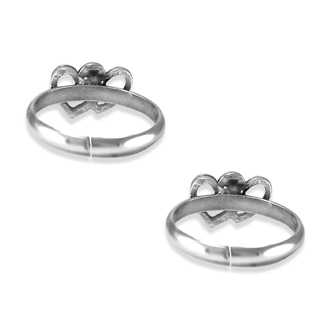 Taraash 925 Sterling Silver Double Heart Toe Ring Toe Ring For Women - Taraash