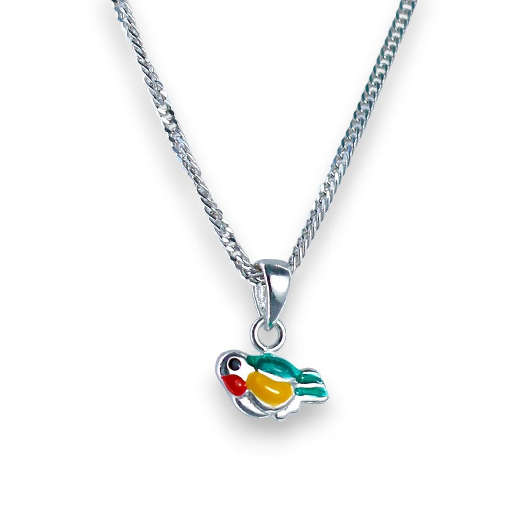 Taraash 925 Sterling Silver Enamel Bird Locket Set For Girls - Taraash