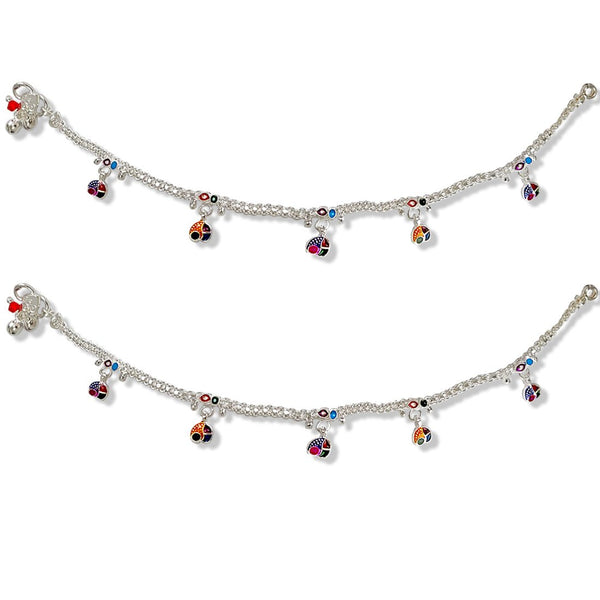 Taraash 925 Sterling Silver Enamel Designer Anklets For Women - Taraash