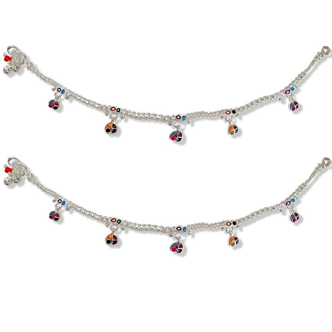 Taraash 925 Sterling Silver Enamel Designer Anklets For Women - Taraash