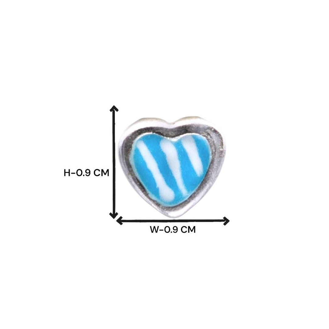 Taraash 925 Sterling Silver Enamel Heart Stud Earrings For Girls - Taraash