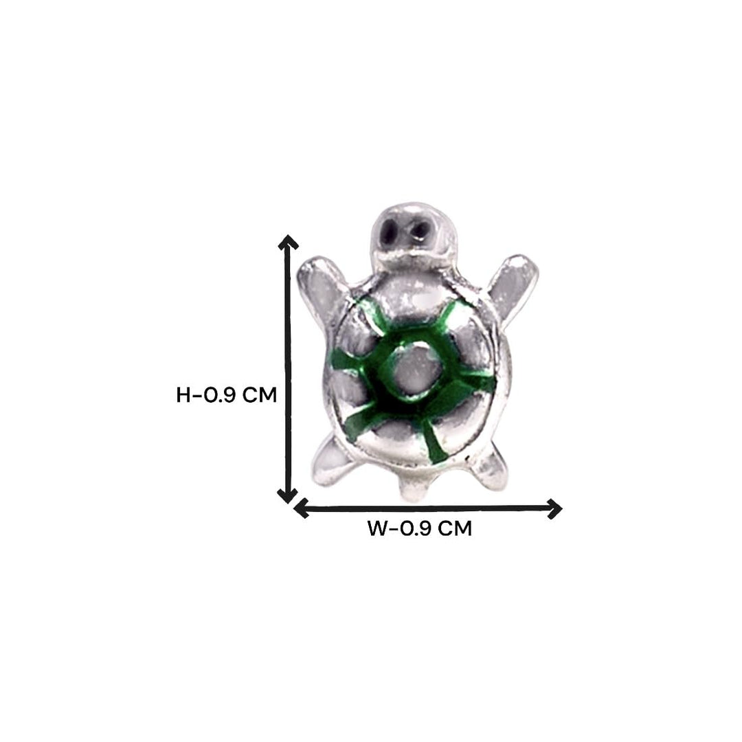 Taraash 925 Sterling Silver Enamel Turtle Stud Earrings For Girls - Taraash