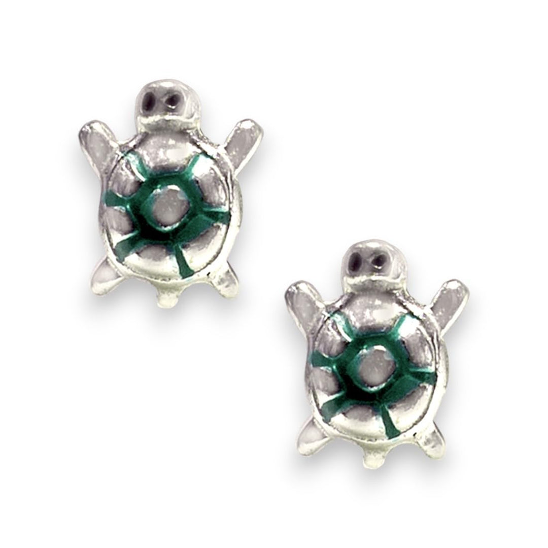 Taraash 925 Sterling Silver Enamel Turtle Stud Earrings For Girls - Taraash