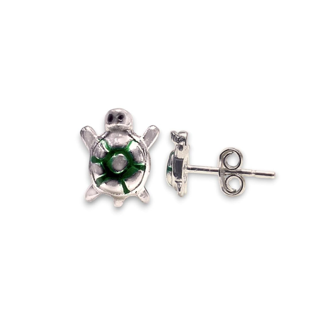 Taraash 925 Sterling Silver Enamel Turtle Stud Earrings For Girls - Taraash