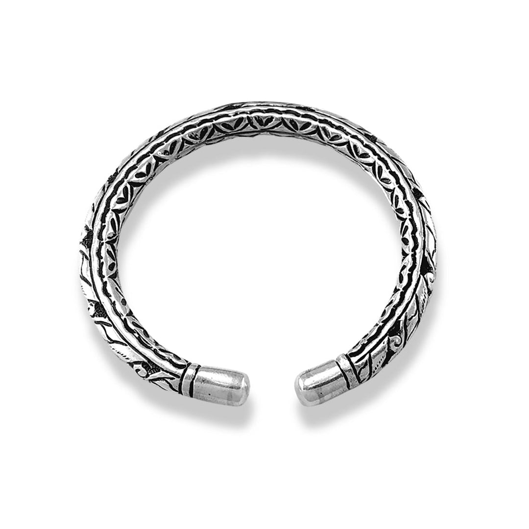 Taraash 925 Sterling Silver Engraved Antique Bangle for Women - Taraash