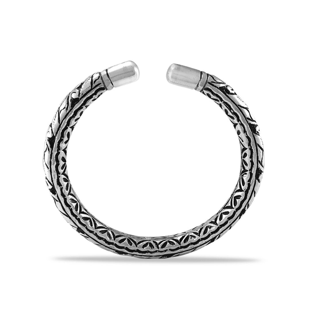 Taraash 925 Sterling Silver Engraved Antique Bangle for Women - Taraash